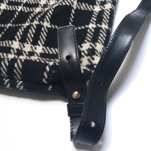 BURBERRY Black Ivory Nova Check Wool Backpack - Picture 7 of 8